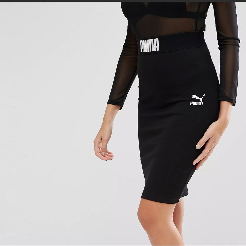 NEW Puma Exclusive ASOS Black Bodycon Skirt - Picture 2 of 7